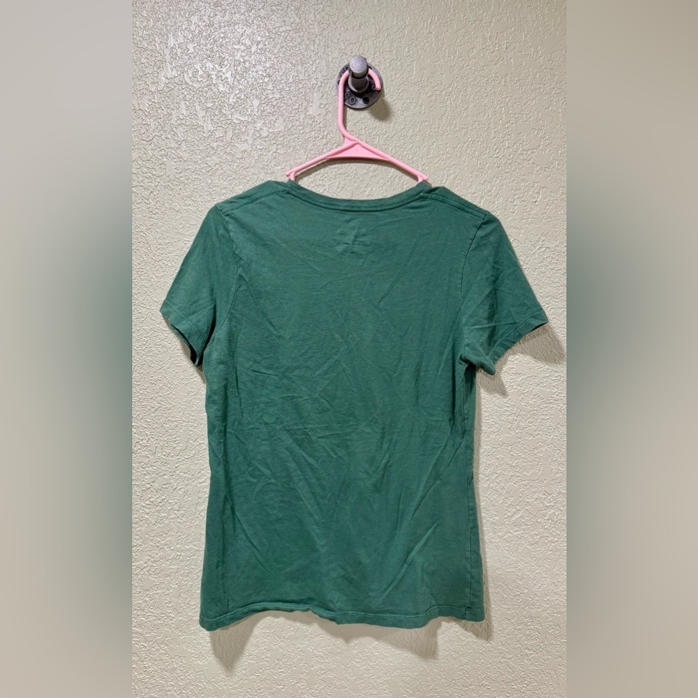 Fanatics Women's Green V-Neck Tee with Deer Logo - Picture 3 of 3